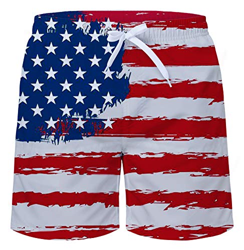 Algopix Similar Product 5 - uideazone Men Swim Trunks America Flag
