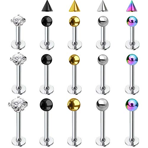 Algopix Similar Product 16 - BodyJ4You 19PC Labret Stud Straight