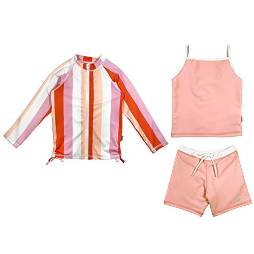 Algopix Similar Product 11 - SwimZip Girls 3 Piece Long Sleeve Rash
