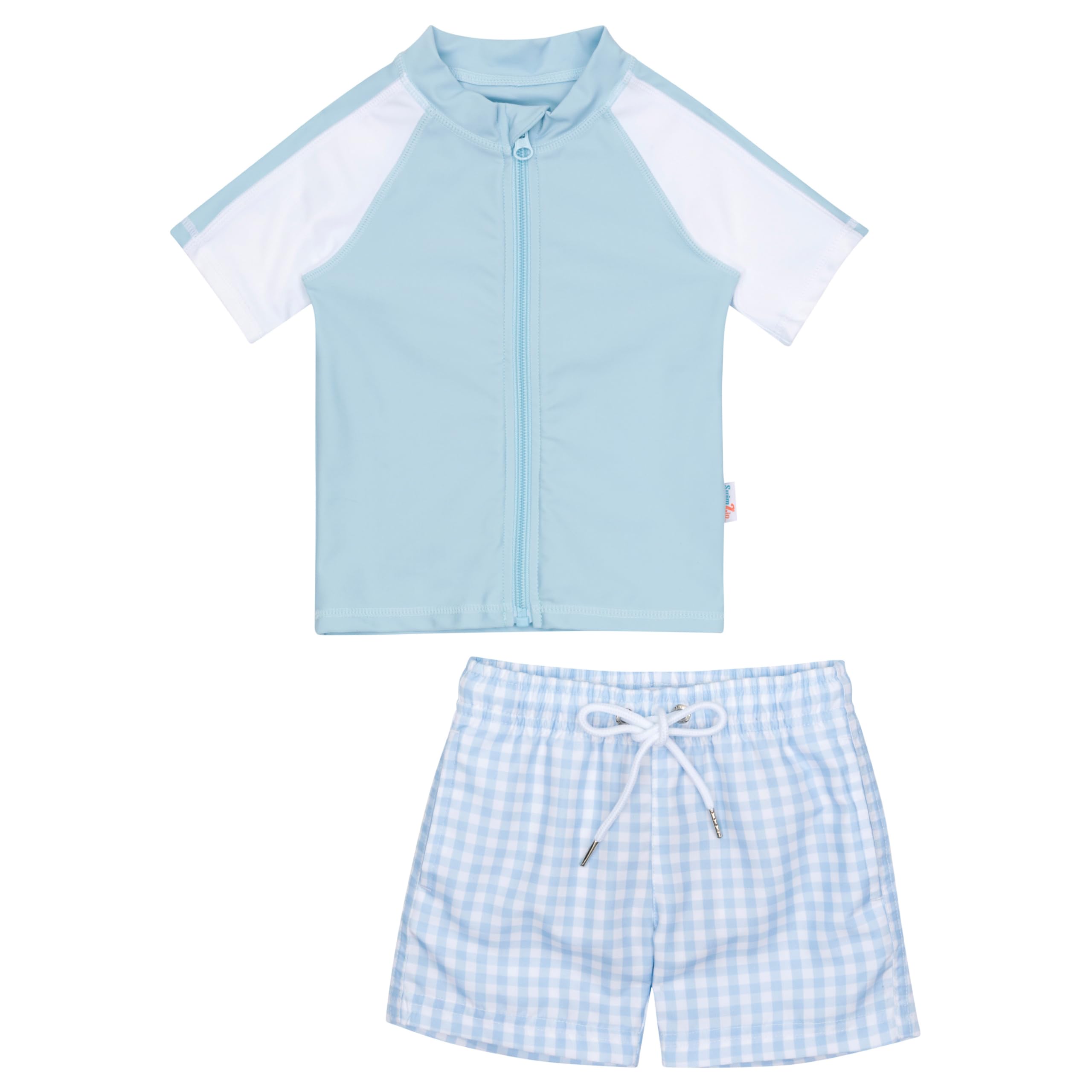 Algopix Similar Product 6 - SwimZip Boys Short Sleeve Rash Guard 