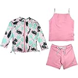 Algopix Similar Product 19 - SwimZip Girls 3 Piece Long Sleeve Rash