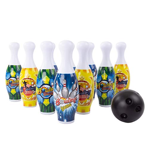 Algopix Similar Product 9 - Hey Play Toy Bowling Pin Set10 Mini