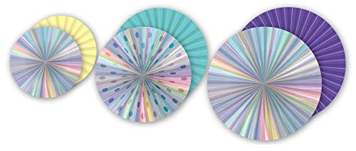 Algopix Similar Product 10 - Iridescent Hanging Paper Fans