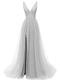Algopix Similar Product 16 - Prom Dresses Deep V Neck Tulle Lace Sex