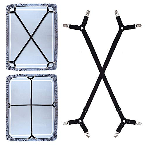 Algopix Similar Product 15 - Premium Bed Sheet Fasteners 2 Pcs