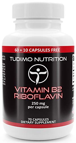 Algopix Similar Product 17 - Vitamin B2 Riboflavin Capsules 250mg 70