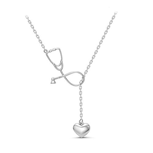 Algopix Similar Product 2 - Dcfywl731 Silver Stethoscope Necklace