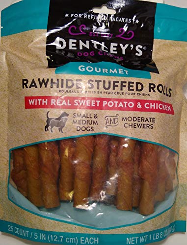 Algopix Similar Product 6 - Dentleys Gourmet Rawhide Stuffed Rolls