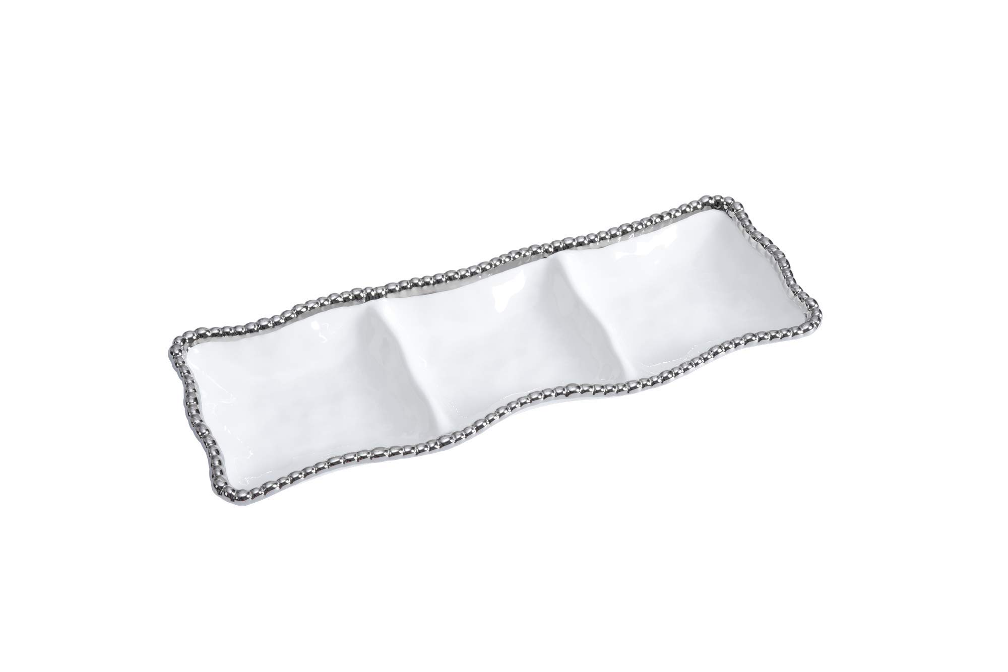 Algopix Similar Product 4 - 3Section Serving Piece Porcelain with