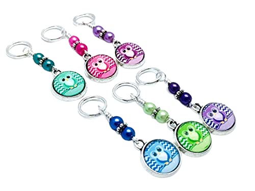 Algopix Similar Product 2 - Vivid Owl Stitch Markers for Knitting