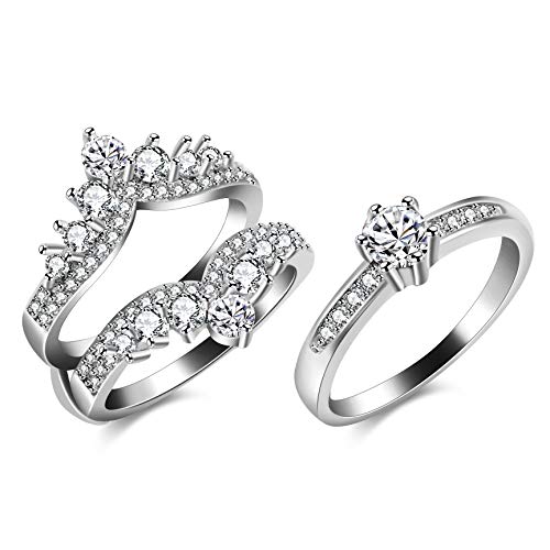 Algopix Similar Product 16 - Uloveido Rhodium Plated Crown Wedding
