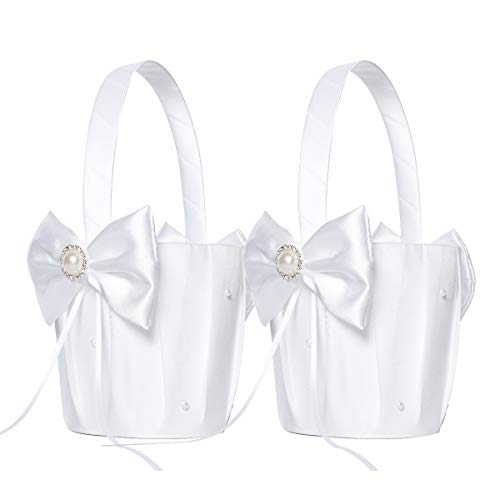Algopix Similar Product 15 - ATAILOVE 2 Pcs Flower Girl Basket Set