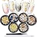 Algopix Similar Product 5 - SILPECWEE 6 Boxes 3d Nail Charms Gold