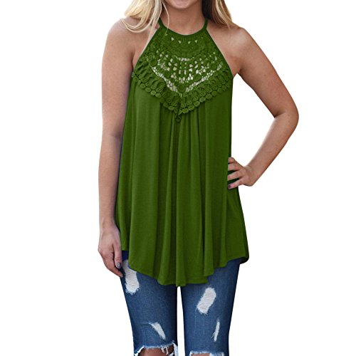 Algopix Similar Product 19 - Womens Halter Sleeveless Lace Crochet