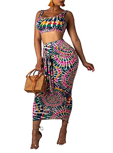 Algopix Similar Product 14 - Remelon Womens Sexy Sleeveless Tie Dye