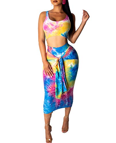 Algopix Similar Product 10 - Remelon Womens Sexy Sleeveless Rainbow