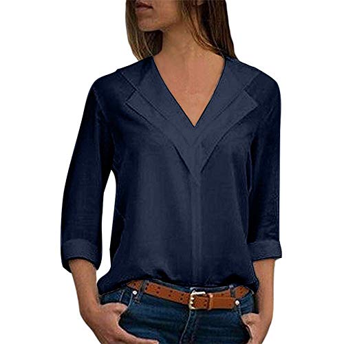 Algopix Similar Product 14 - KYLEON Women Shirts V Neck Roll Sleeve