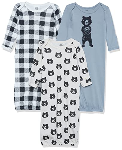 Algopix Similar Product 8 - Yoga Sprout Cotton Gowns, 3 Pack