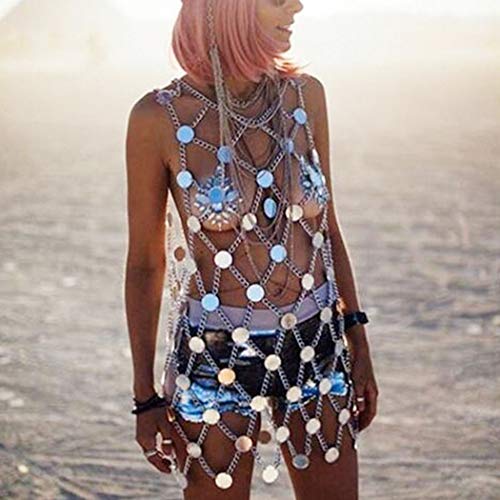 Algopix Similar Product 8 - Victray Boho Sequins Body Chain Skirts