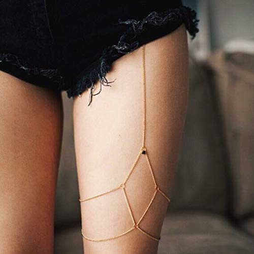 Algopix Similar Product 15 - Luxcastle Gold Tassel Leg Chain Women