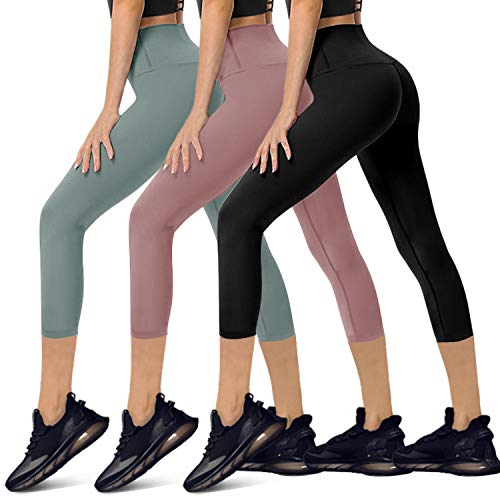 Algopix Similar Product 9 - YOLIX 3 Pack High Waisted Capri