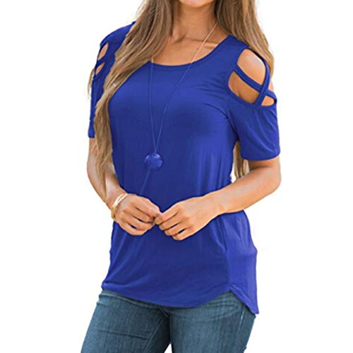 Algopix Similar Product 9 - Womens Strappy Cold Shoulder Top O Neck