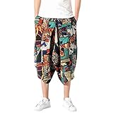 Algopix Similar Product 15 - Mens Casual Baggy Cotton Linen Pocket