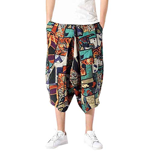 Algopix Similar Product 7 - Mens Casual Baggy Cotton Linen Pocket