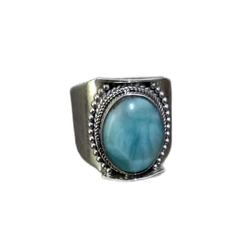 Algopix Similar Product 5 - Larimar Ring Sterling Silver Ring