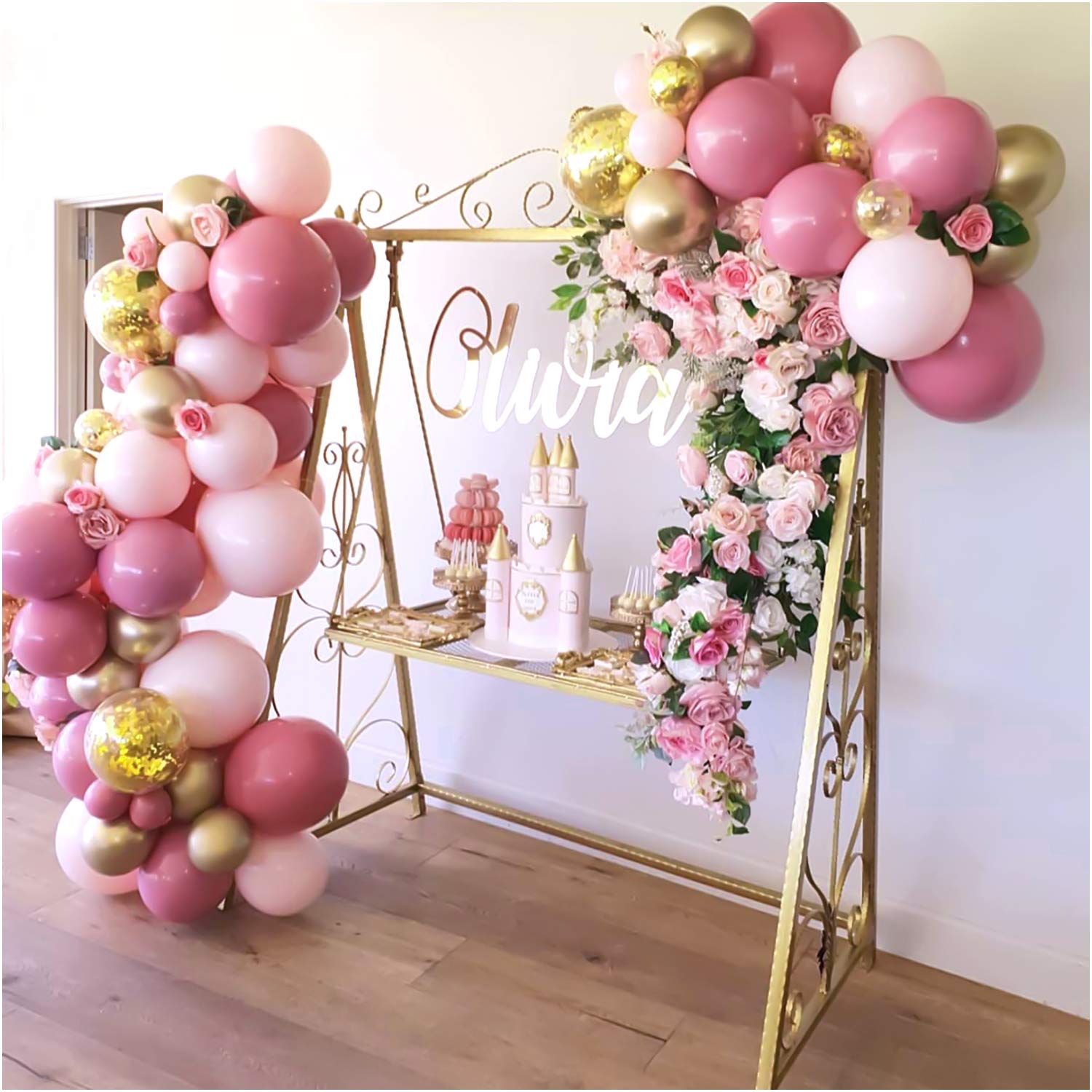 Algopix Similar Product 18 - 136Pcs Pink and Gold Baby Shower