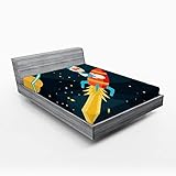 Algopix Similar Product 2 - Ambesonne Rocket Fitted Sheet Boy