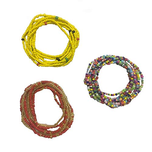 Algopix Similar Product 14 - 3pcs Double Strand Waist Beads Chain