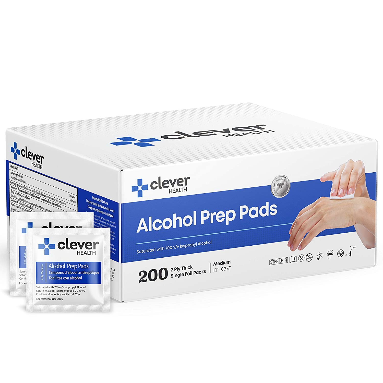 Algopix Similar Product 18 - Alcohol Prep Pads Medium 2Ply 200