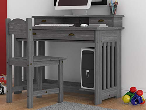 Algopix Similar Product 2 - Grey Student Desk, Hutch and Chair