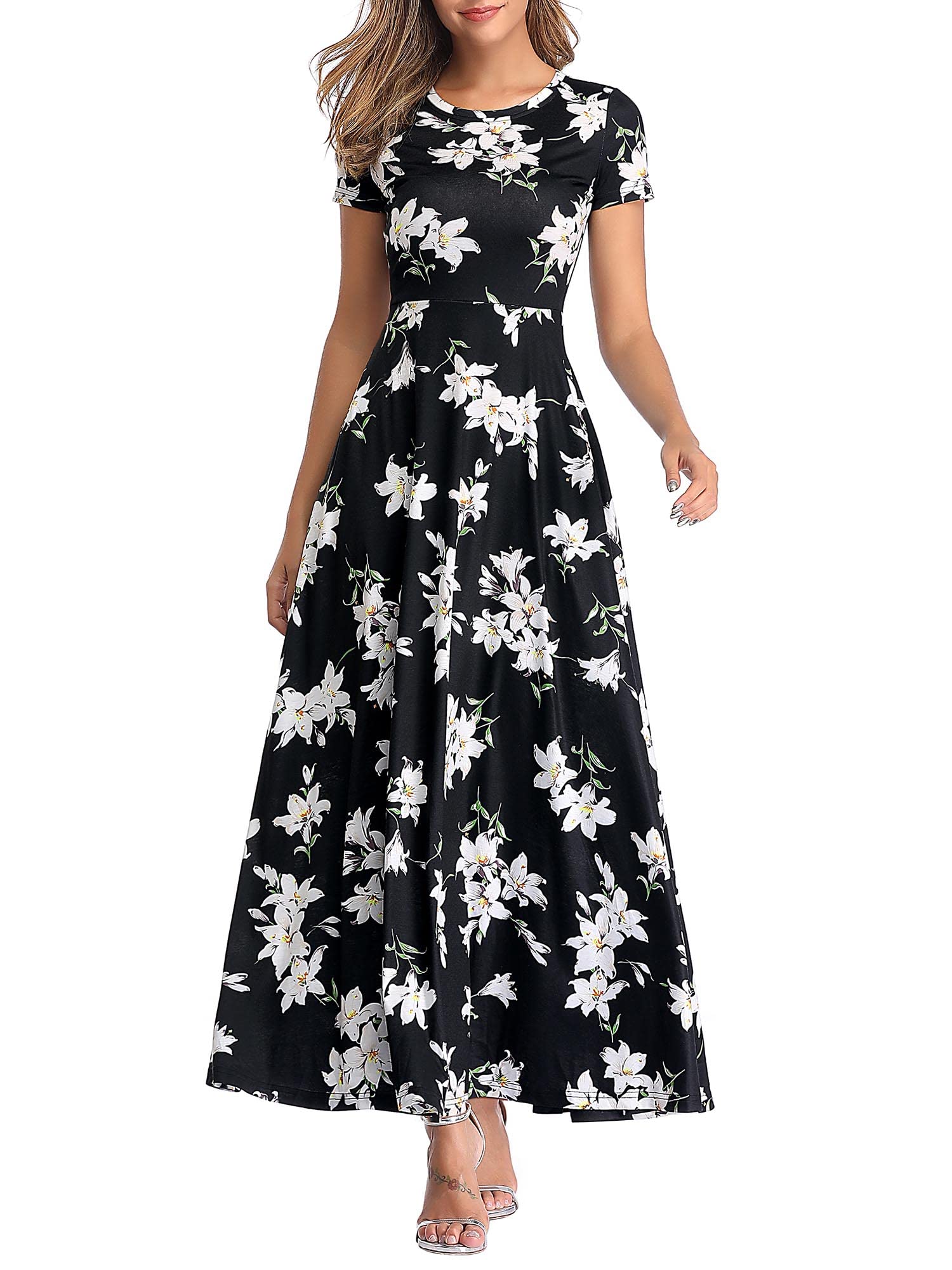 Algopix Similar Product 7 - ZABERRY Women Summer Dress Short Sleeve