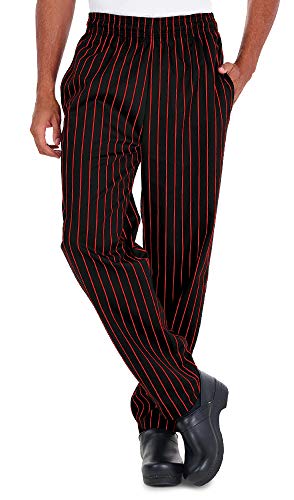 Algopix Similar Product 10 - Mens Chalk Stripe Red Print Chef Pant