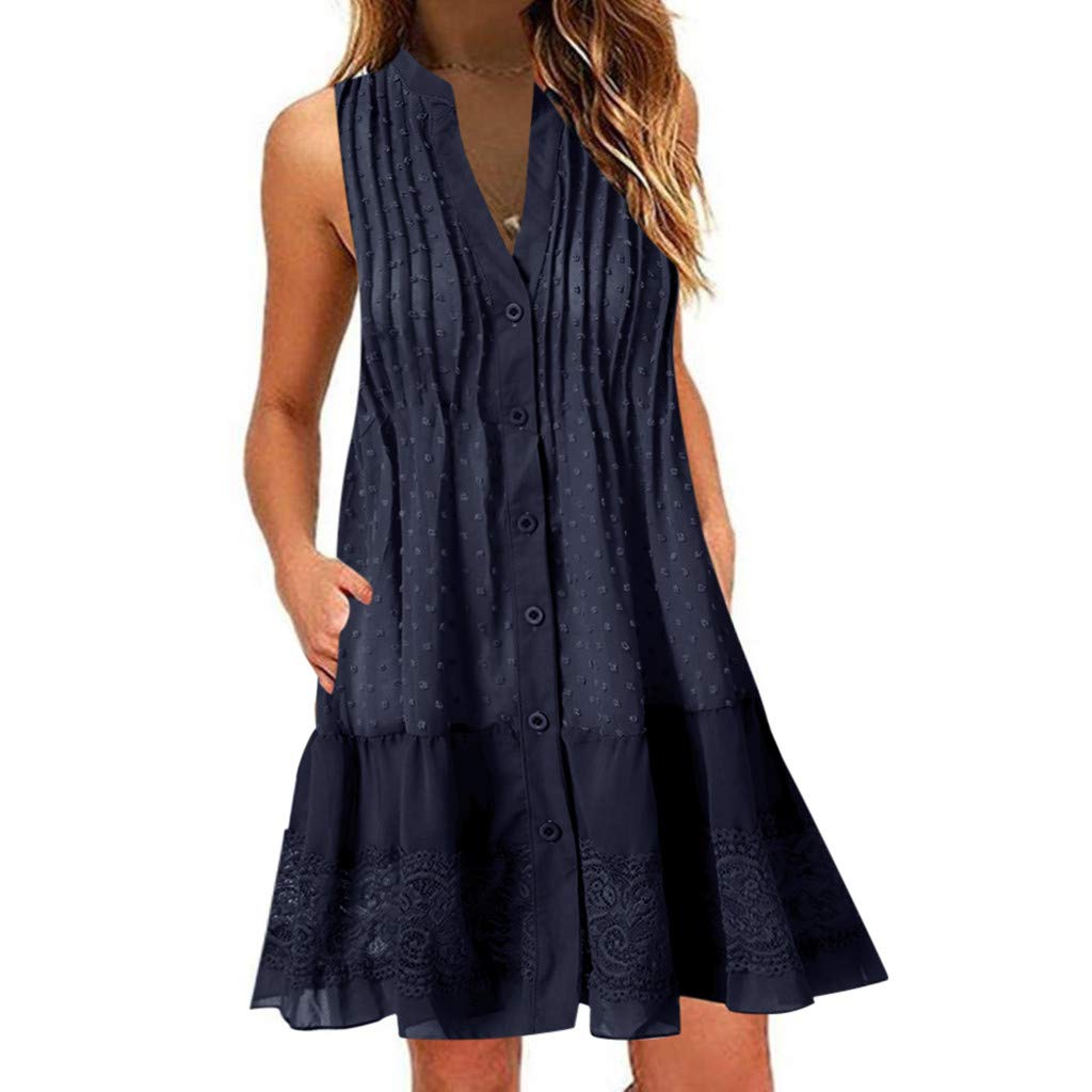 Algopix Similar Product 3 - Women Sleeveless Mini Dress Fashion