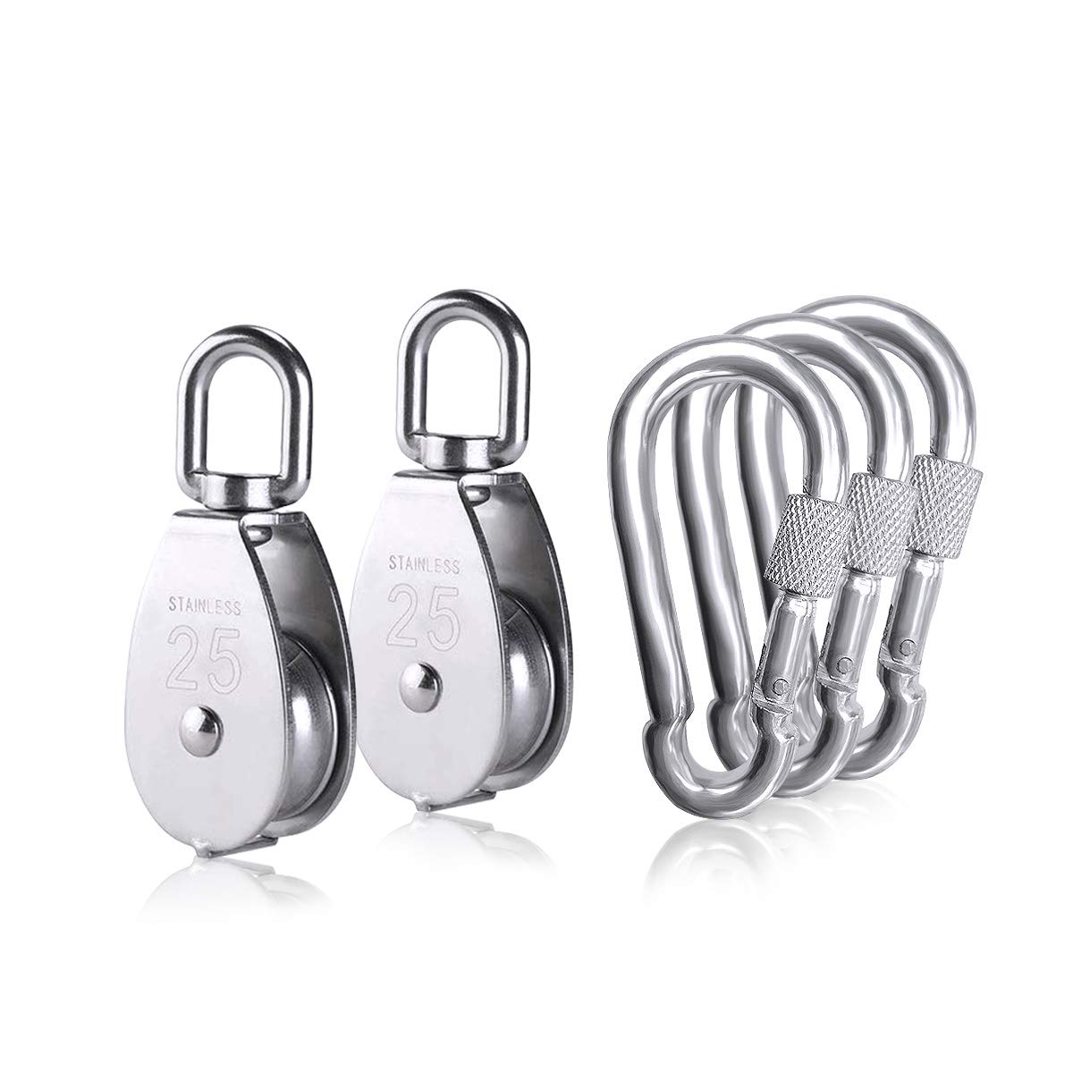 Algopix Similar Product 11 - 2pcs M25 Single Pulley Block with 3pcs