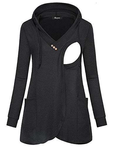 Algopix Similar Product 12 - Quinee Women Long Sleeve V Neck Hooded