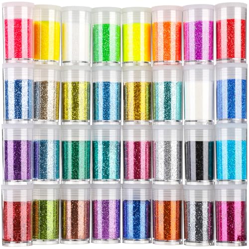 Algopix Similar Product 17 - Teenitor Fine Glitter 32 Jars Each 8g