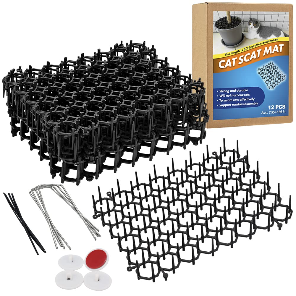 Algopix Similar Product 14 - Leys 12 Pack Cat Deterrent Mat Scat