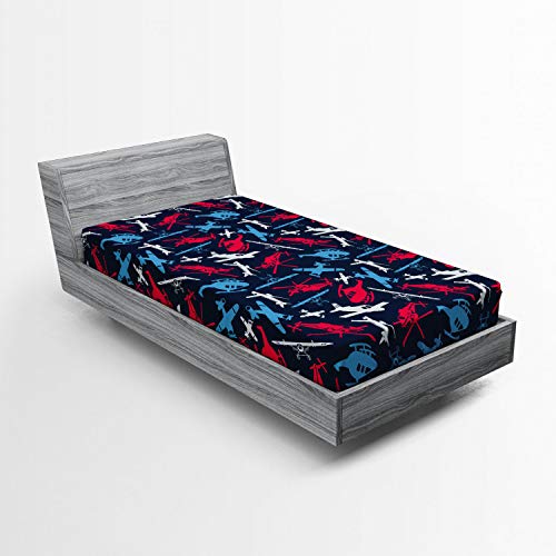 Algopix Similar Product 15 - Ambesonne Airplane Fitted Sheet