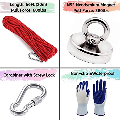 Algopix Similar Product 1 - Magnet Fishing Kit with 66ft Rope 