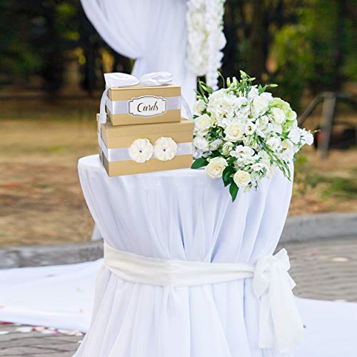Algopix Similar Product 17 - Gold Gift Card Box 2 Tier Perfect