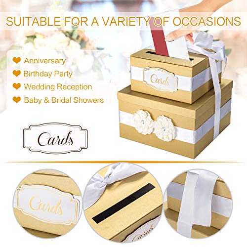 Algopix Similar Product 8 - Gold Gift Card Box  2 Tier  Perfect