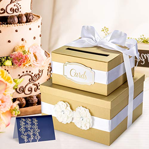 Algopix Similar Product 9 - Gold Gift Card Box 2 Tier Perfect