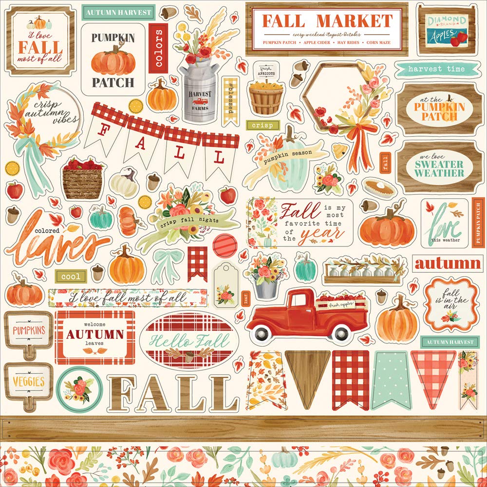 Algopix Similar Product 10 - Echo Park Paper Fall Market Cardstock