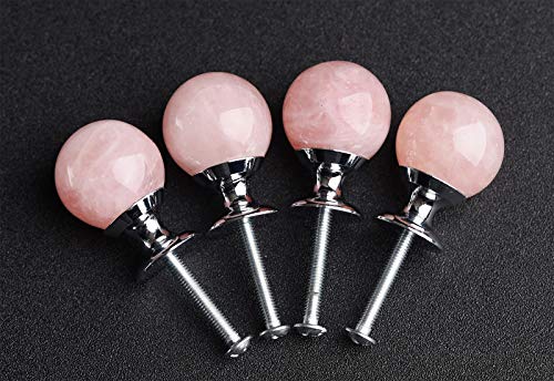 Algopix Similar Product 13 - AMOYSTONE 4 Pcs Rose Quartz Small Pulls