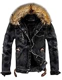 Algopix Similar Product 9 - Omoone Mens Faux Fur Collar Sherpa