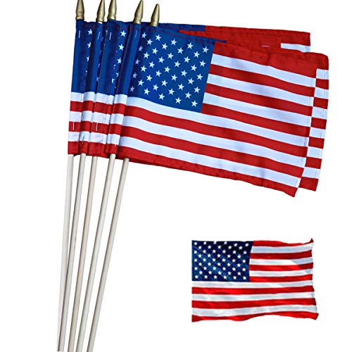 Algopix Similar Product 12 - Pack of 12 US Stick Flag Standard 8 x